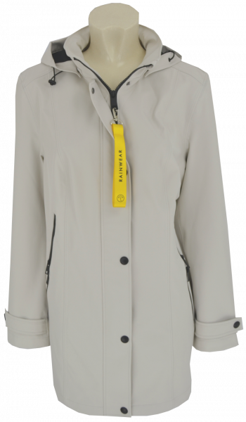 Leichte Outdoor Jacke mit Kapuze in ecru