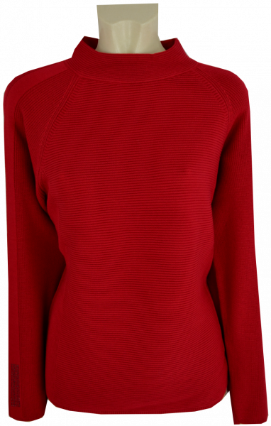 Turtle Pullover mit Rippen Optik in rot