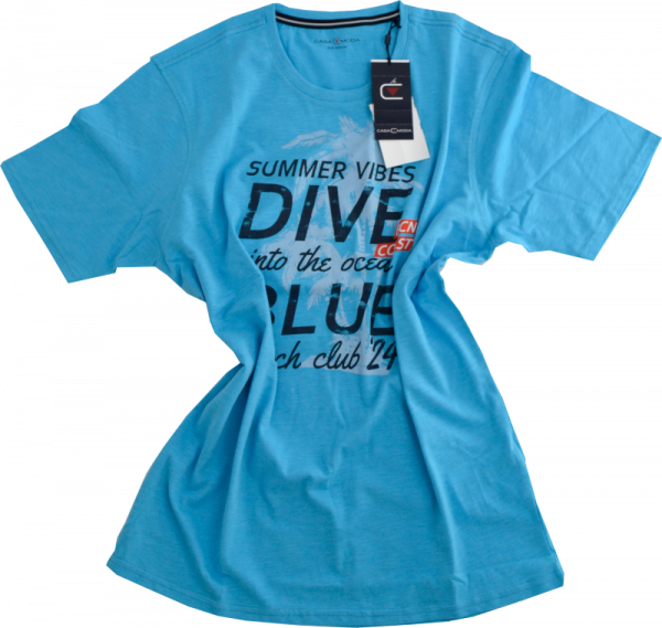 1/2 Arm T-Shirt mit Print in hell blau