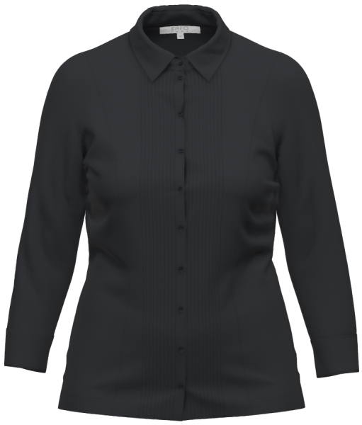 3/4 Arm Kragenbluse in schwarz