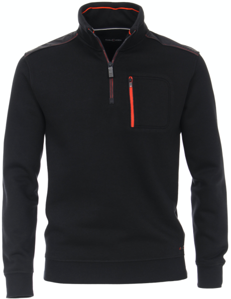 Sweat als Troyer in marine-blau mit orange