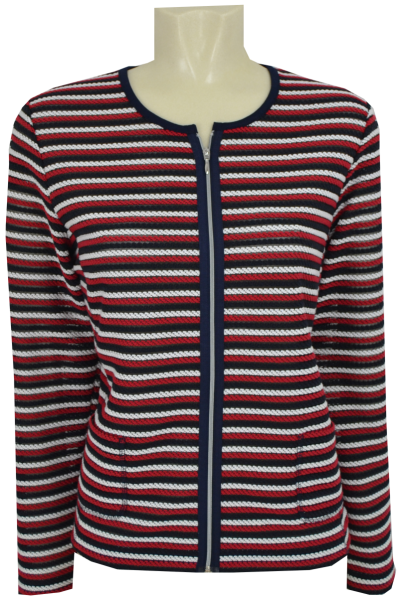 Blazer Jacke in mehrfarbig gemustert mit rot