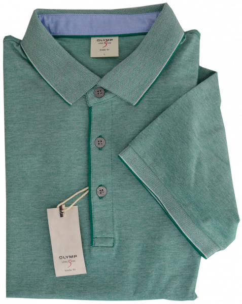 1/2 Arm Polo Shirt in mittel grün meliert