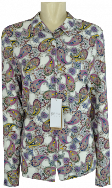 1/1 Arm Jersey Bluse mehrfarbig mit Paisley Dessin