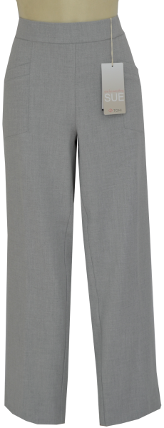 7/8 Stoffhose mit ausgestelltem Bein in grey