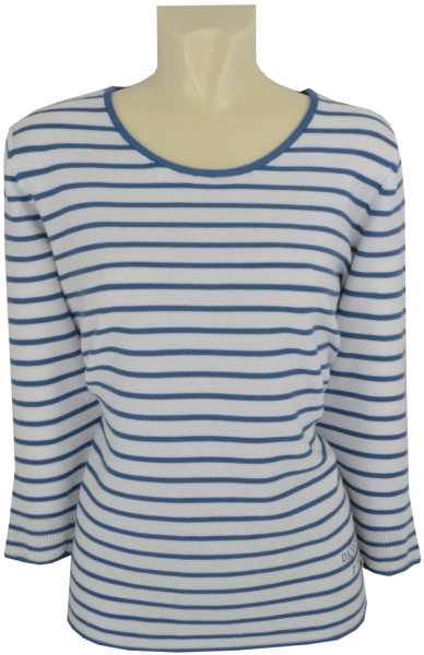 Pullover in fein geringelt mit weiß