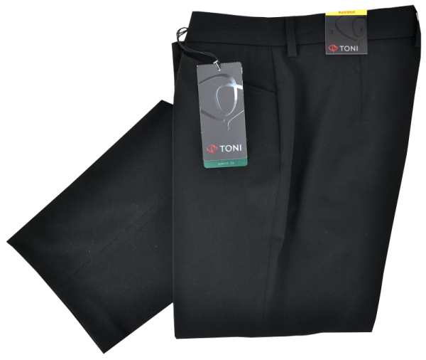 Leichte Stoffhose in schwarz