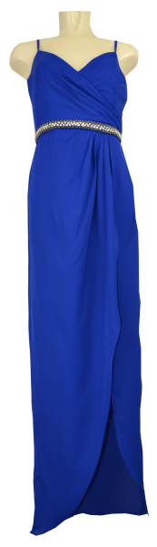 Langes Vokuhila Ballkleid in blue