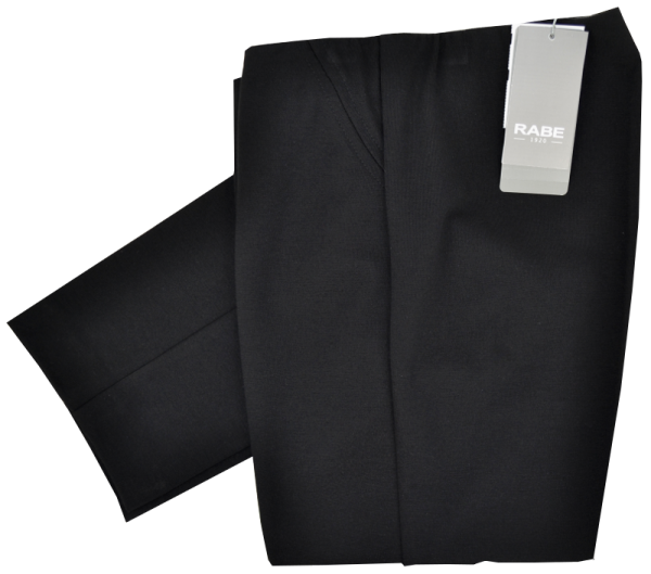 Schmal geschnittene Jersey Hose ohne Bund in schwarz