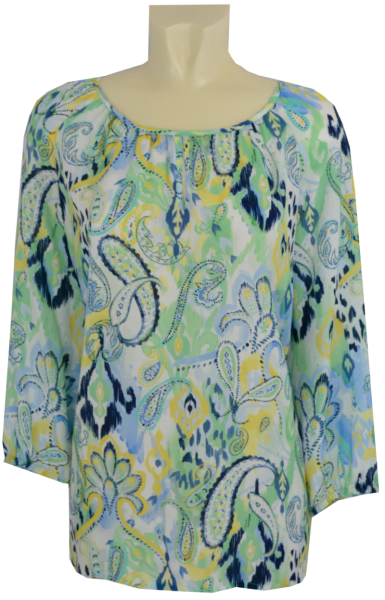 3/4 Arm Blusenshirt in floral gemustert
