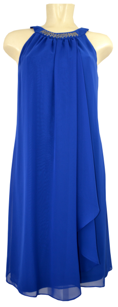Mittellanges Kleid in Cobalt Blau