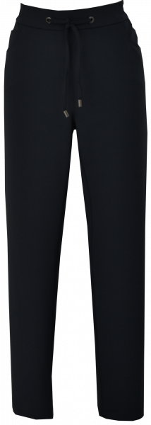 Stoffhose mit Kordel in schwarz