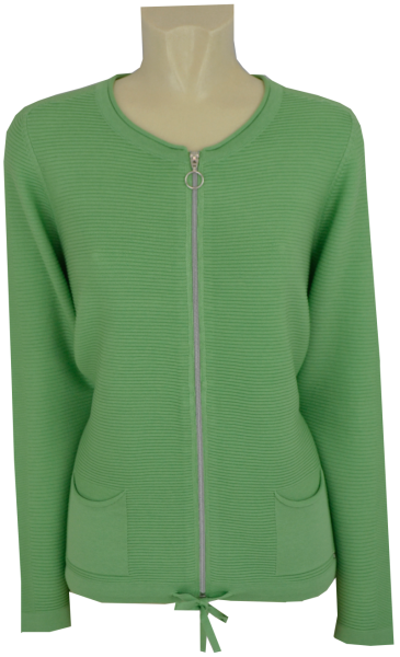 Strickjacke mit R-V in jade