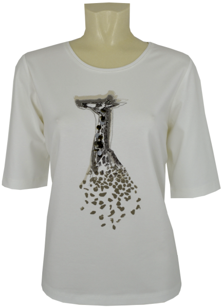 1/2 Arm Shirt in ecru mit Giraffe