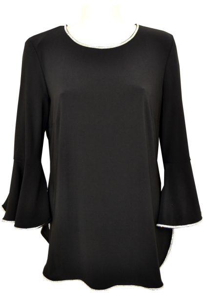 Festliches Shirt in schwarz mit Strass