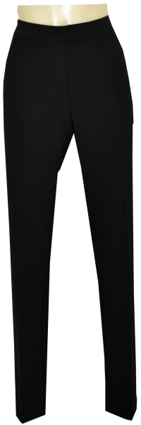 Schmal geschnittene Jersey Hose ohne Bund in schwarz