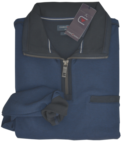 Sweat als Troyer in blau-marine mit Struktur