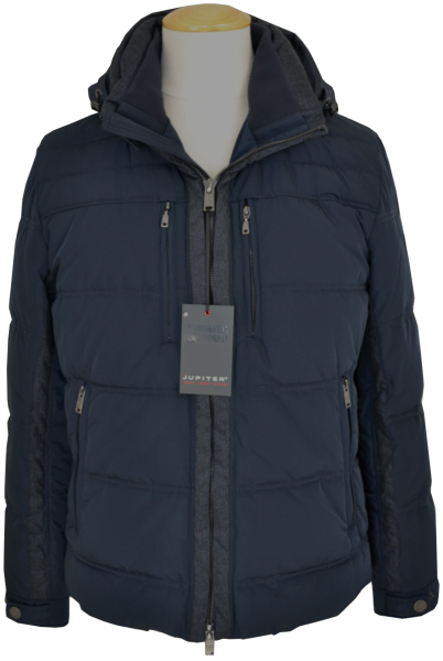 Warme Funktions Daunen Steppjacke in marine blau