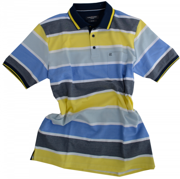 1/2 Arm Polo Shirt in mehrfarbig gemustert mit gelb