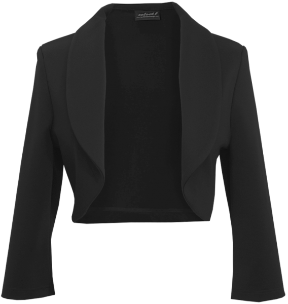 Bolero Jacke mit Stehkragen in schwarz