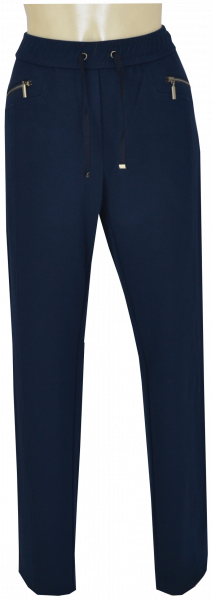 Schmal geschnittene Jersey Hose in dunkel blau