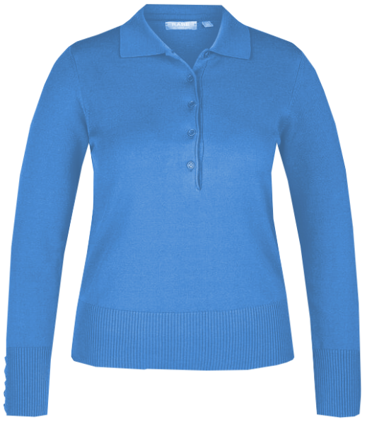 Pullover mit Kragen in uni bleu