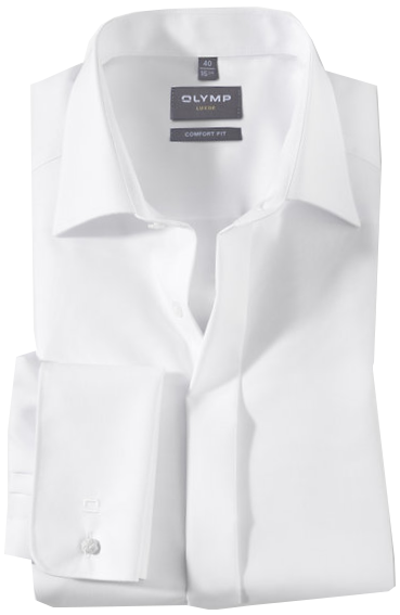 Hemd mit Umschlagmanschette in weiß