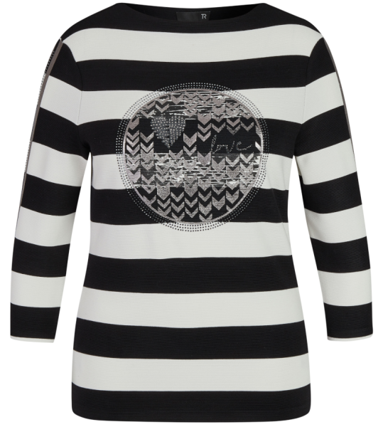 Pullover mit Print in schwarz-weiß