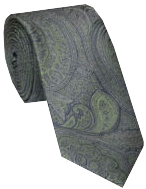 Krawatte reine Seide im Paisley Dessin mit grün-blau