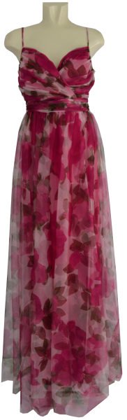 Langes Abendkleid in floral gemustert