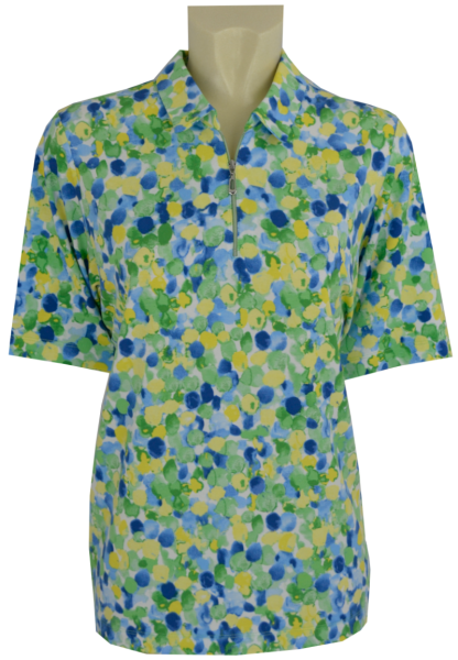 1/2 Arm Polo Shirt mit feinen Blüten
