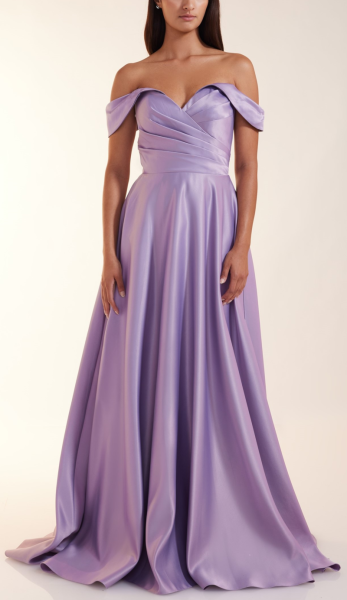 Satin Ballkleid in mauve