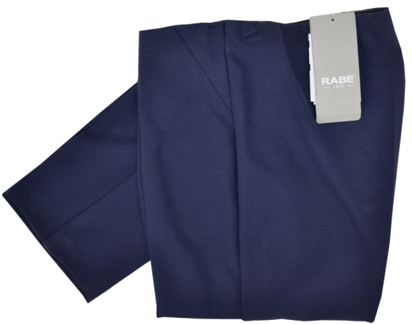 Schmal geschnittene Jersey Hose ohne Bund in marine