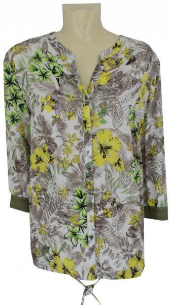 3/4 Arm Bluse in floral gemustert
