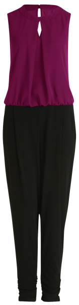 Jumpsuit in Patch-Black-Purple