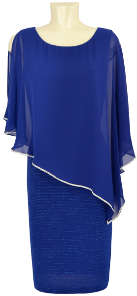 Mittellanges Kleid in Royal-Blau