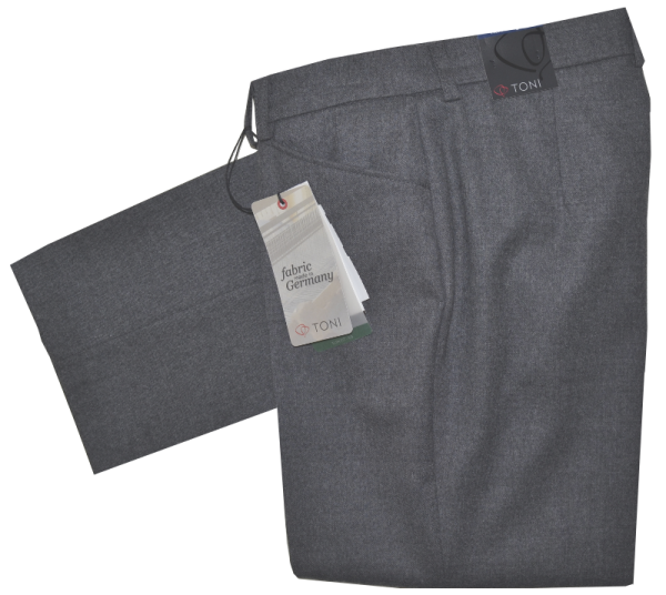 Woll Stoffhose in grau meliert