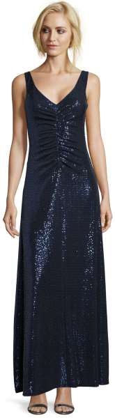 Langes Ballkleid mit Glanz in night sky