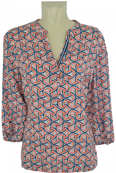 3/4 Arm Blusenshirt in mehrfarbig gemustert