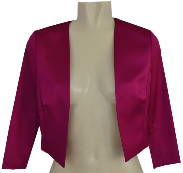 Bolero-Jacke aus Stretch Satin in berry pink