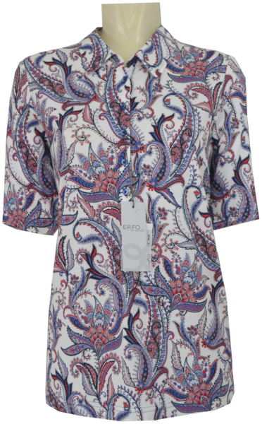 1/2 Arm Polo-Shirt in allover floral gemustert