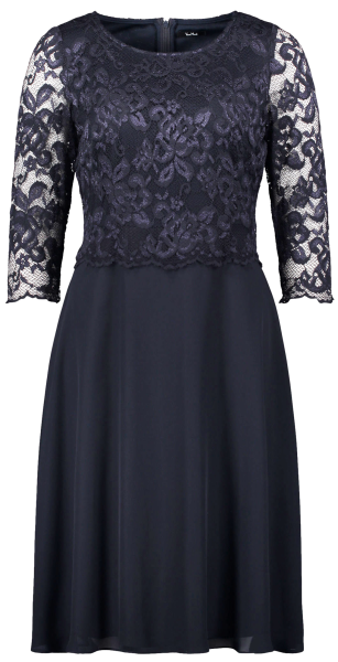 Mittellanges Abendkleid mit Spitze in night sky