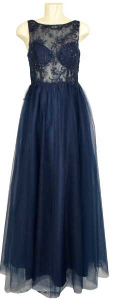 Langes Ballkleid in stormy blue