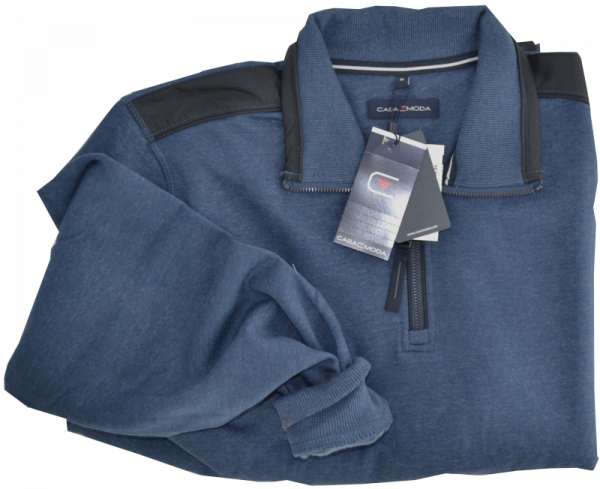 Sweat als Troyer in jeans-blau