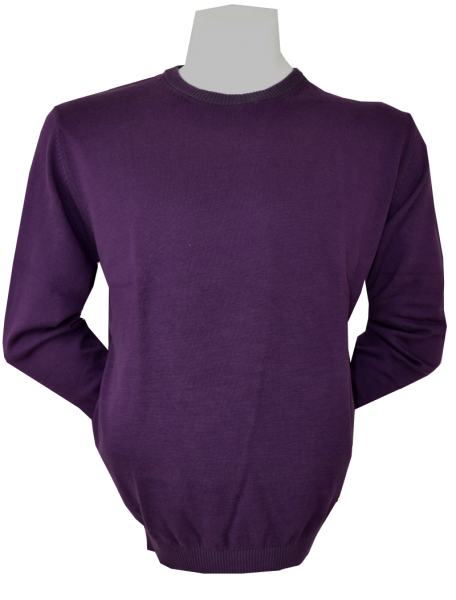 Pullover in beere mit rundem Ausschnitt