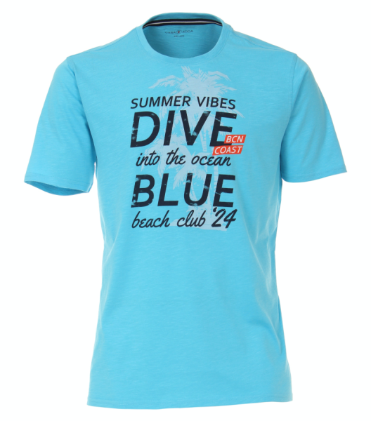1/2 Arm T-Shirt mit Print in hell blau