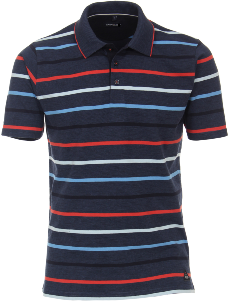 1/2 Arm Polo Shirt in blau geringelt