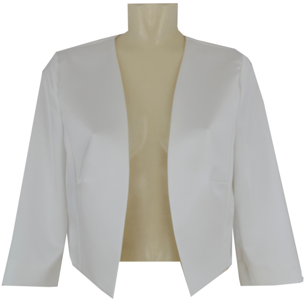 Bolero-Jacke aus Stretch Satin in offwhite