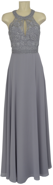 Langes Ballkleid in silver grey