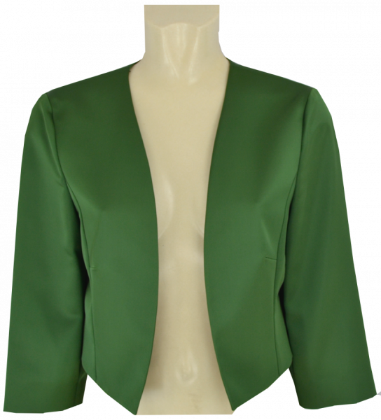 Bolero-Jacke aus Stretch Satin in green poison